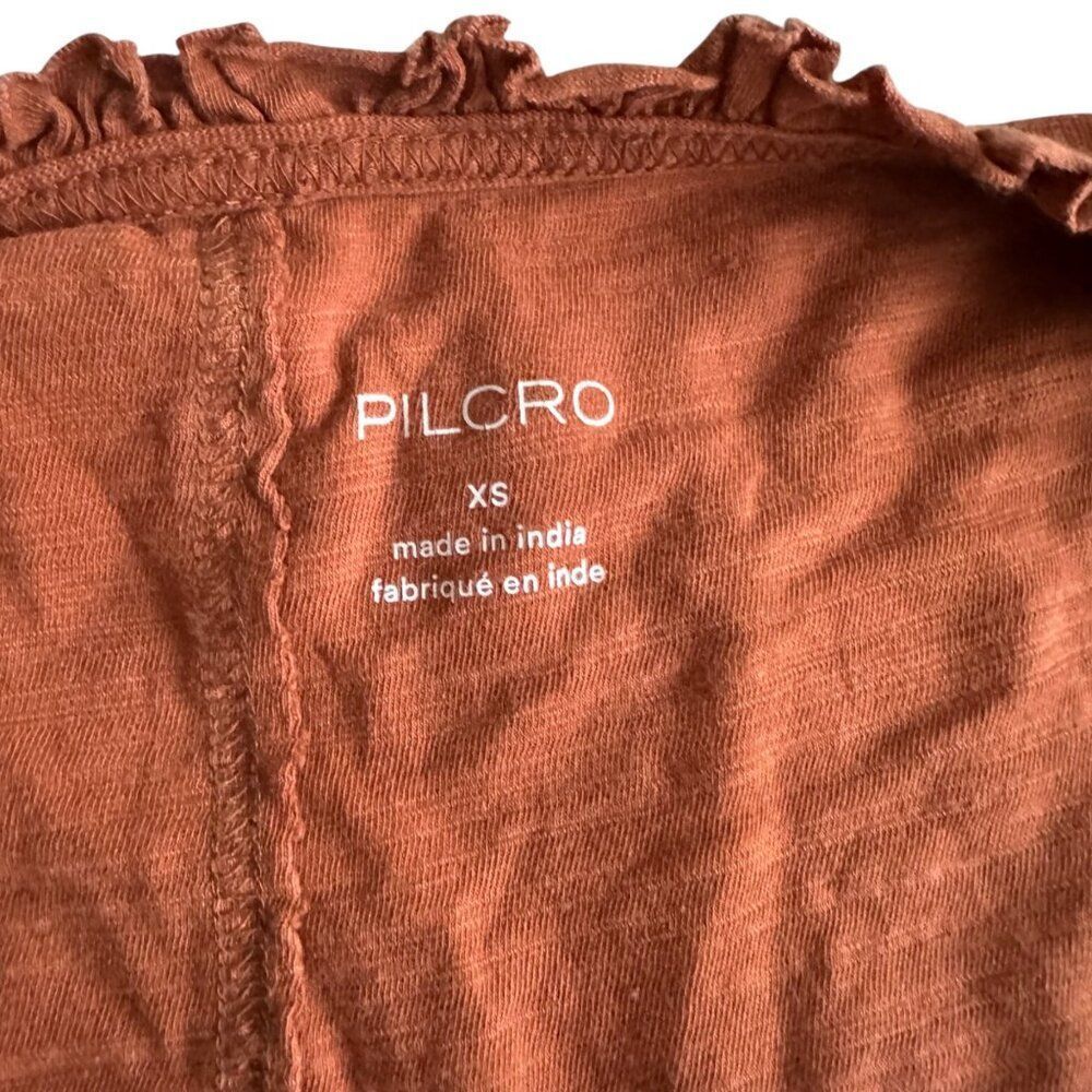 Anthropologie Pilcro Puff Sleeve Grommet Top XS Mango Cotton Boho Blouse Women - Picture 6 of 10